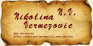 Nikolina Vermezović vizit kartica